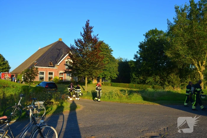 Brand in grasmaaier in woonboerderij