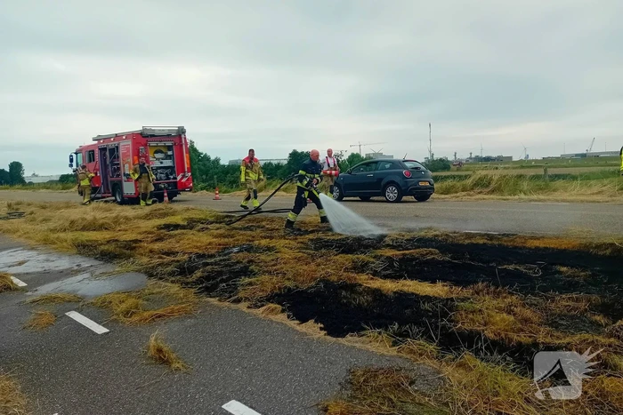 Aantal meters berm in brand