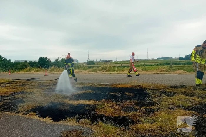 Aantal meters berm in brand
