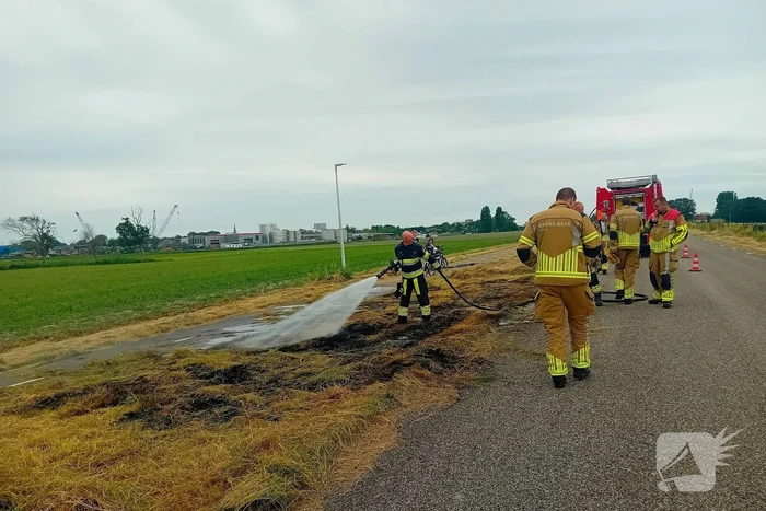 Aantal meters berm in brand