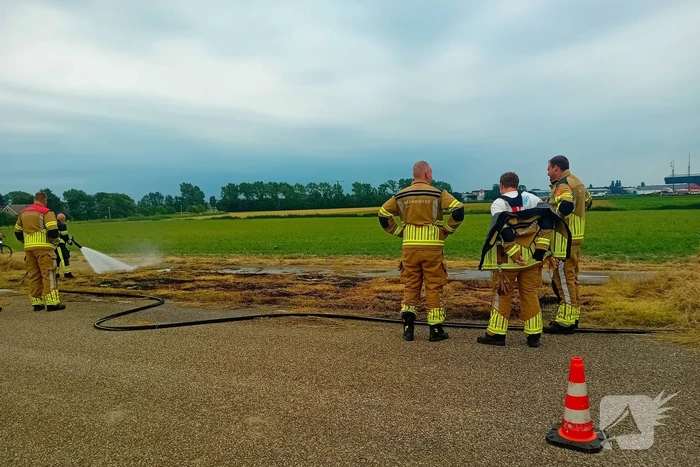 Aantal meters berm in brand