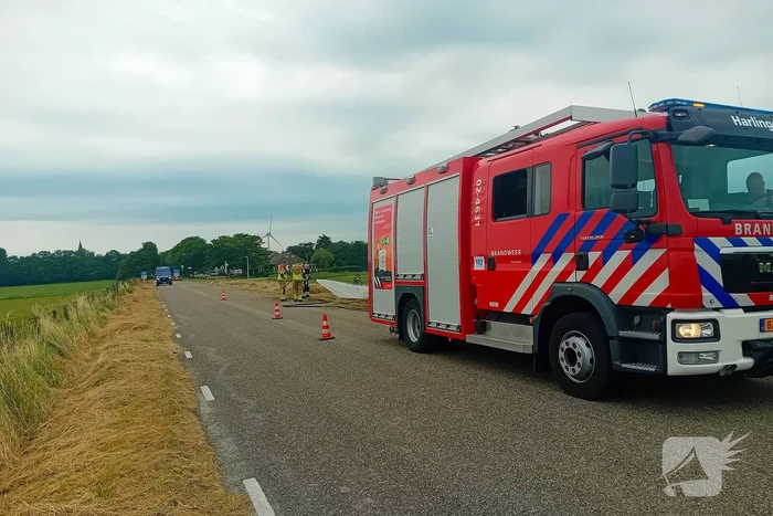 Aantal meters berm in brand