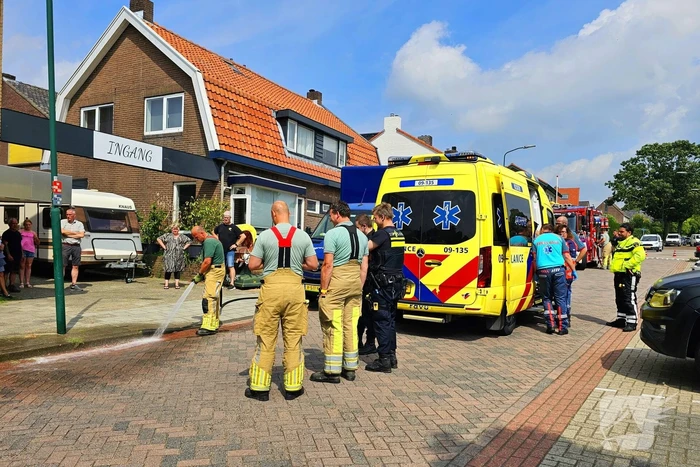 Traumahelikopter geland voor incident op straat