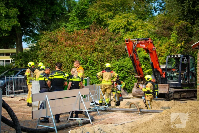 Gasleiding geraakt tijdens graafwerkzaamheden