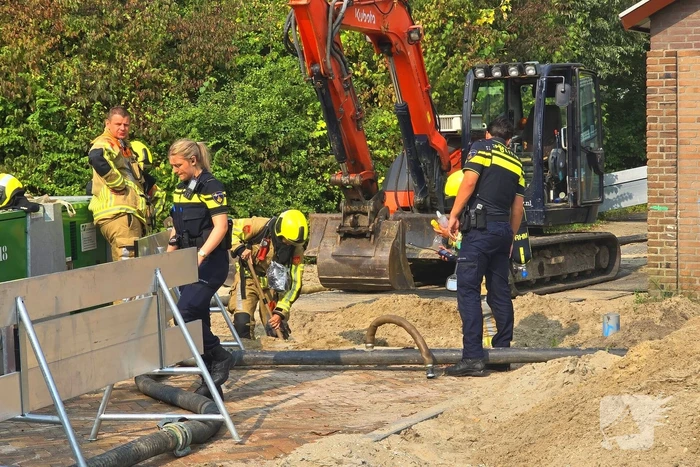 Gasleiding geraakt tijdens graafwerkzaamheden
