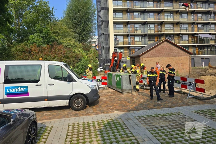 Gasleiding geraakt tijdens graafwerkzaamheden