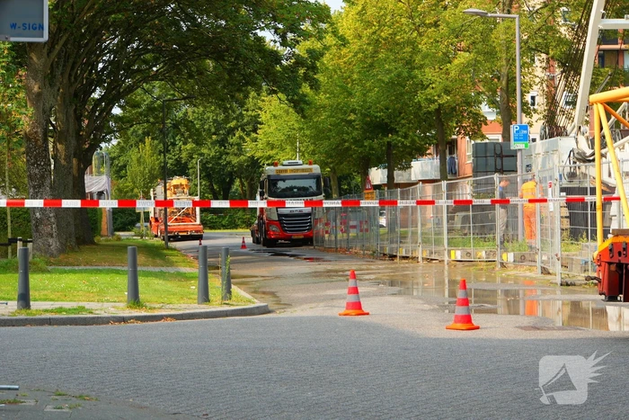 Waterlekkage op bouwterrein