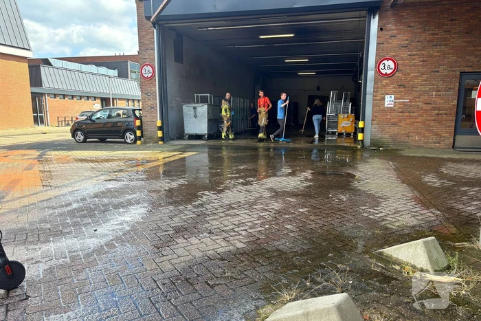 Wateroverlast in magazijn van supermarkt