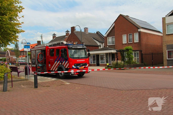 Straat afgesloten wegens gaslucht bij ketel