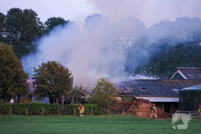 Grote uitslaande brand bij veehouderij