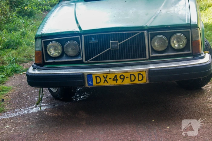 Kinderen ontdekken te water geraakte oude volvo