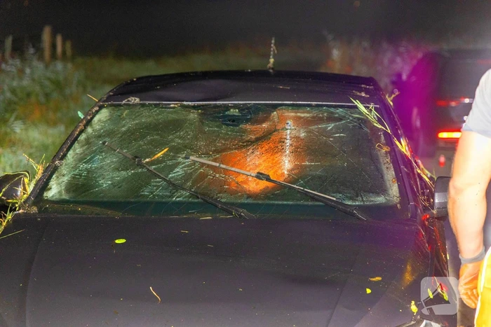 Auto slaat over de kop en belandt in sloot