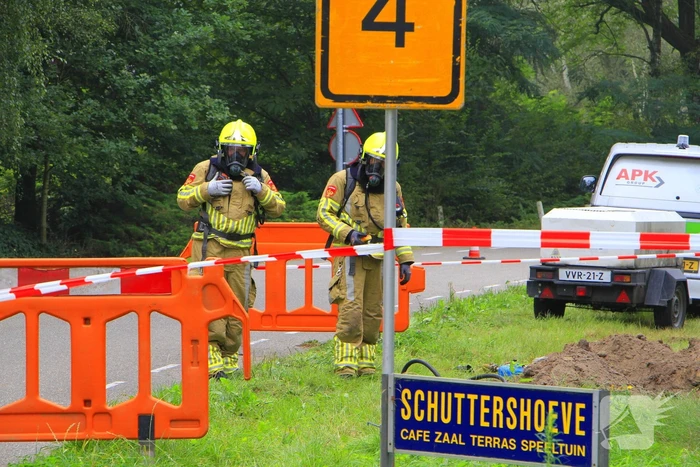 Grondraket boort door gasleiding