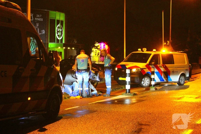 Fatbiker botst op wegversmalling