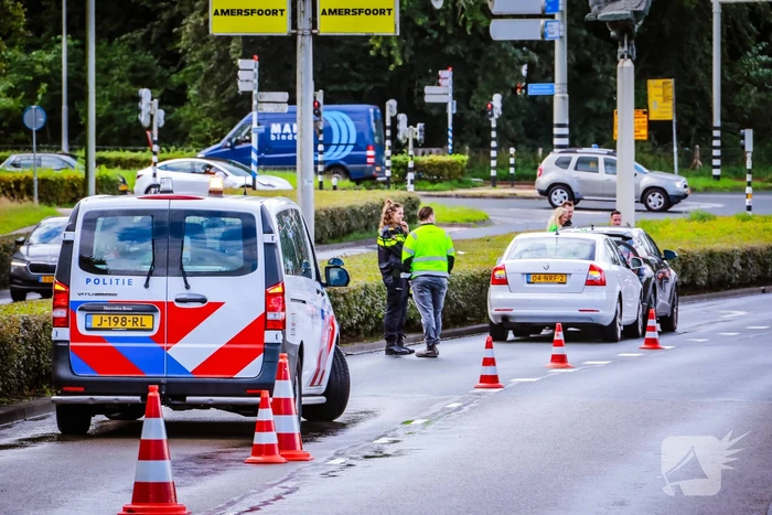 Fiets geplet bij kop-staart botsing