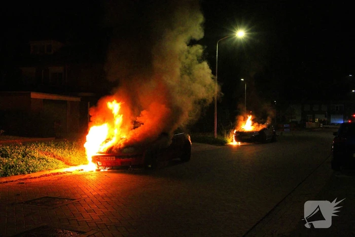 Tweetal auto's in brand gestoken