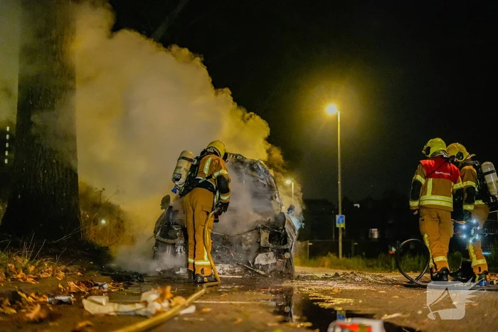 Geparkeerde auto brandt volledig af