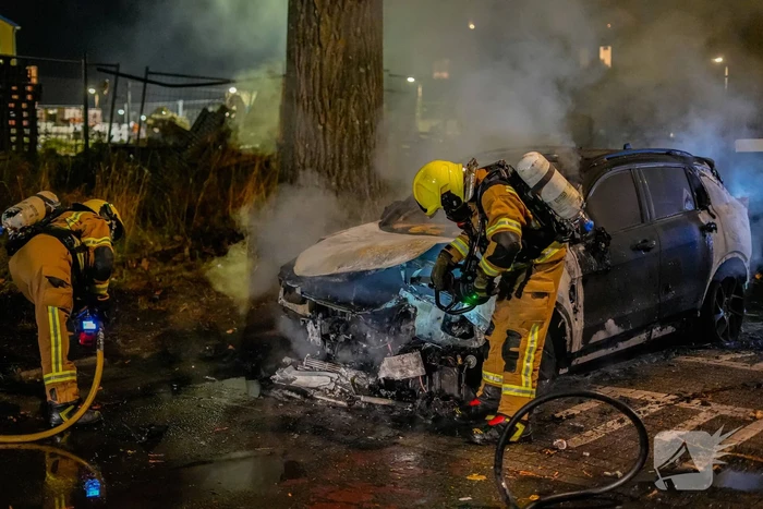 Geparkeerde auto brandt volledig af