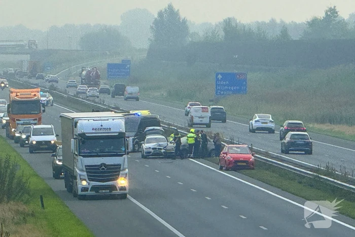 Veel schade bij kettingbotsing
