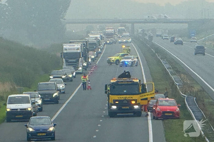 Veel schade bij kettingbotsing