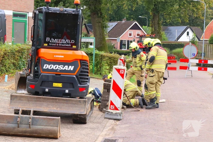 Gasleiding geraakt bij werkzaamheden