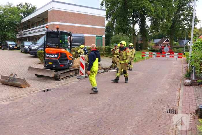 Gasleiding geraakt bij werkzaamheden