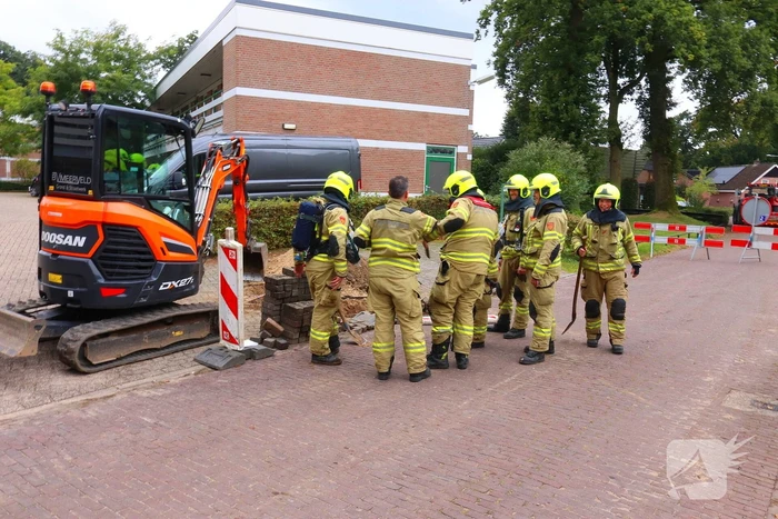Gasleiding geraakt bij werkzaamheden
