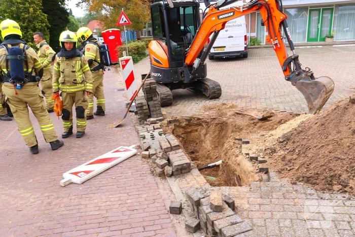 Gasleiding geraakt bij werkzaamheden