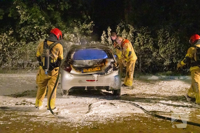 Geparkeerde auto verwoest door brand