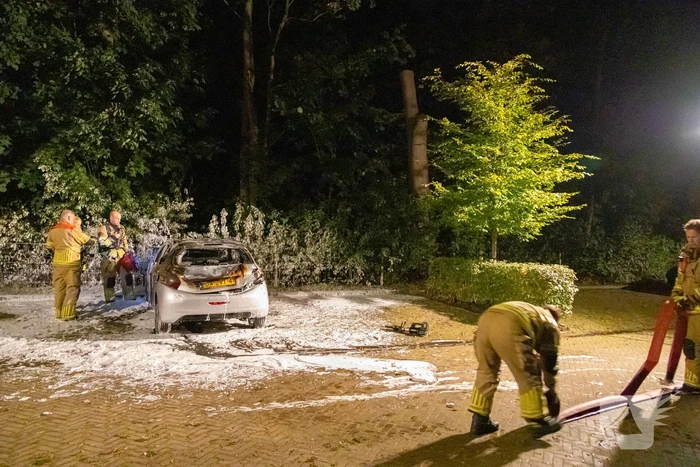 Geparkeerde auto verwoest door brand