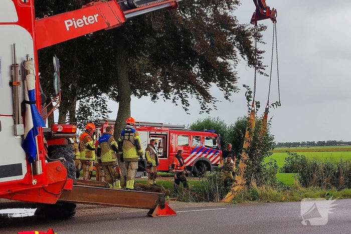 Brandweer haalt met man en macht koppig paard uit sloot