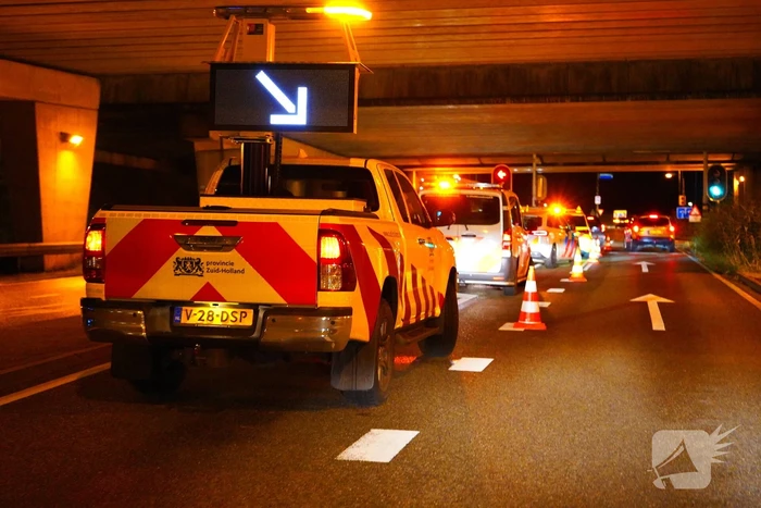 Rijbaanafsluiting wegens ongeval