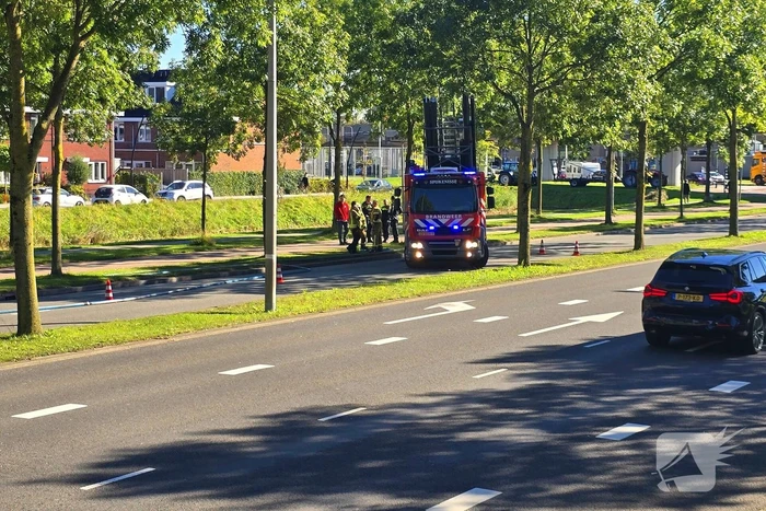 Picnic bezorgwagen vliegt in brand