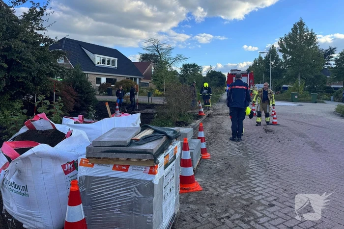 Gasleiding geraakt tijdens tuinwerkzaamheden