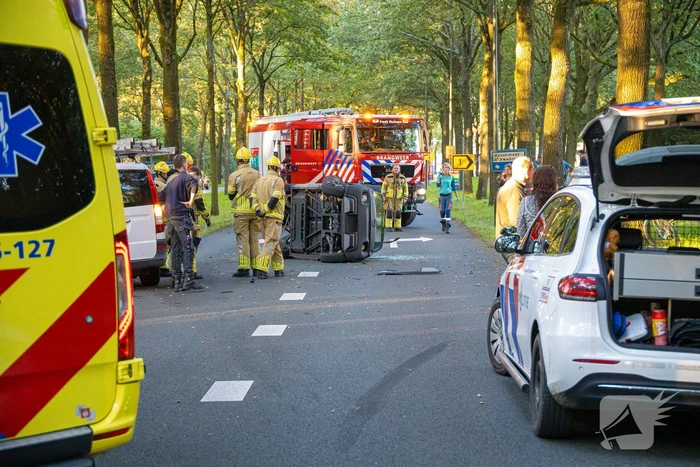 Enorme ravage nadat bus tegen boom rijd, één persoon aangehouden