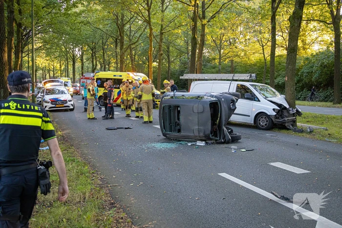 Enorme ravage nadat bus tegen boom rijd, één persoon aangehouden