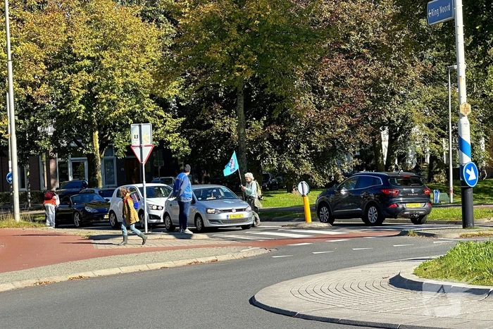 Aandacht vragende demonstranten hinderen verkeer