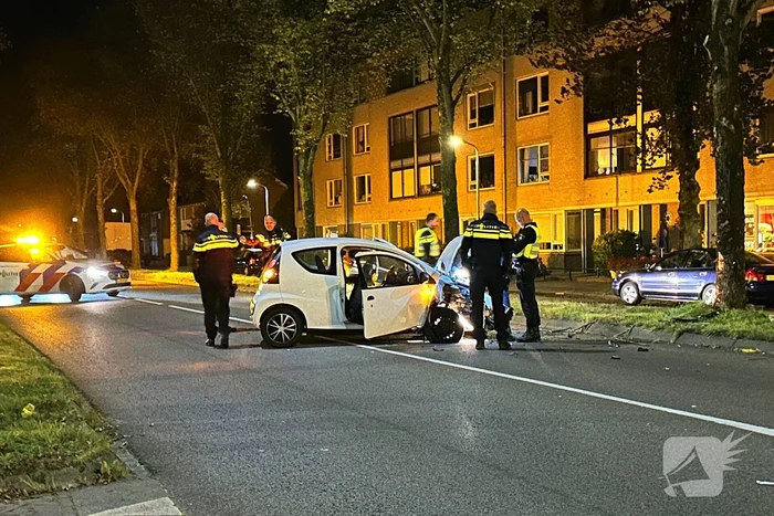 Automobilist botst frontaal op boom