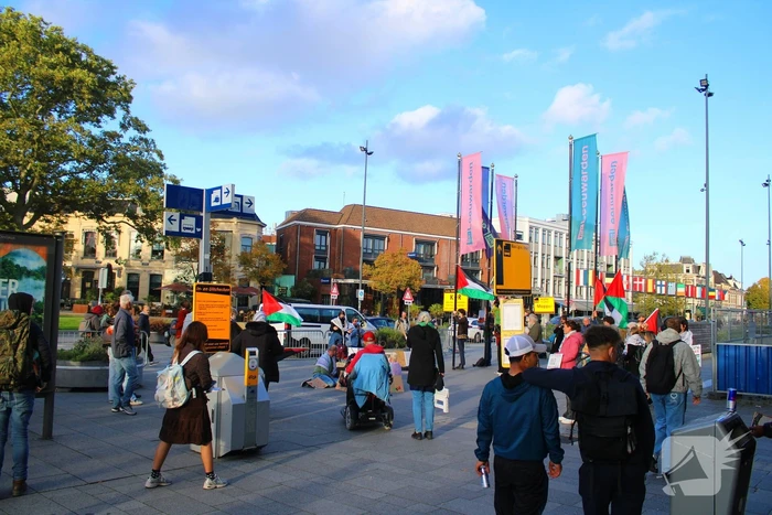 Pro Palestina demonstratie bij station