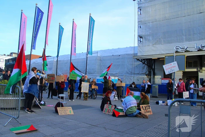 Pro Palestina demonstratie bij station