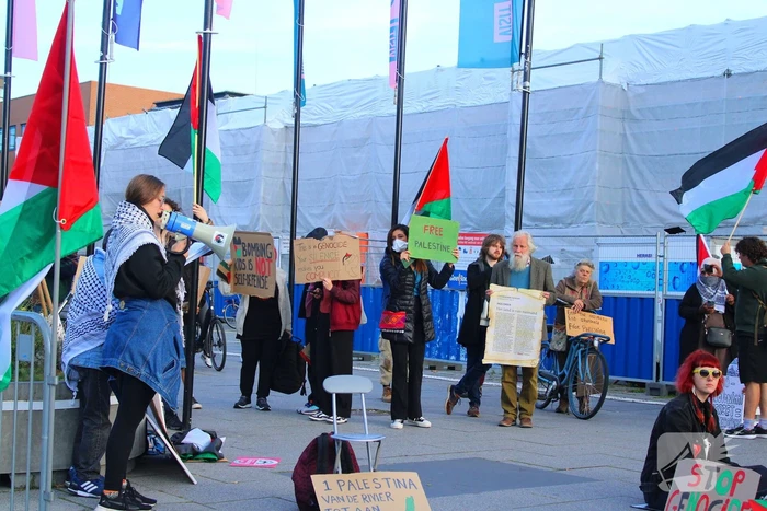 Pro Palestina demonstratie bij station