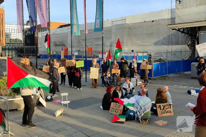 Pro Palestina demonstratie bij station