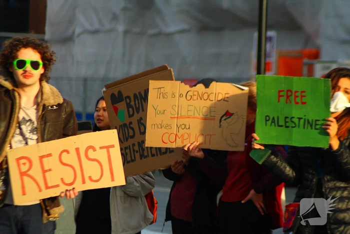 Pro Palestina demonstratie bij station
