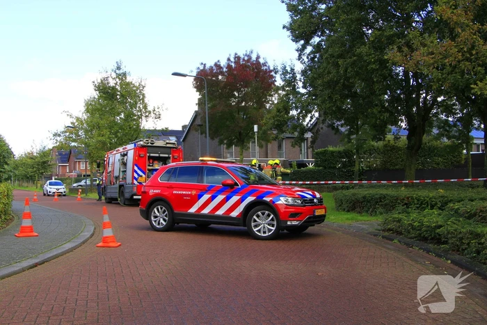 Straat is afgezet door gaslekkage