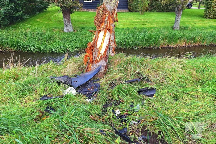 Bestuurder verliest macht over stuur en klapt op boom