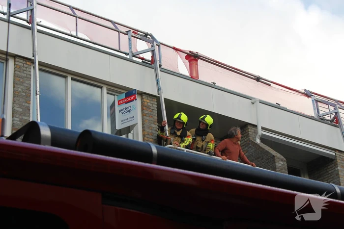 Steigerdeel losgeraakt door harde wind