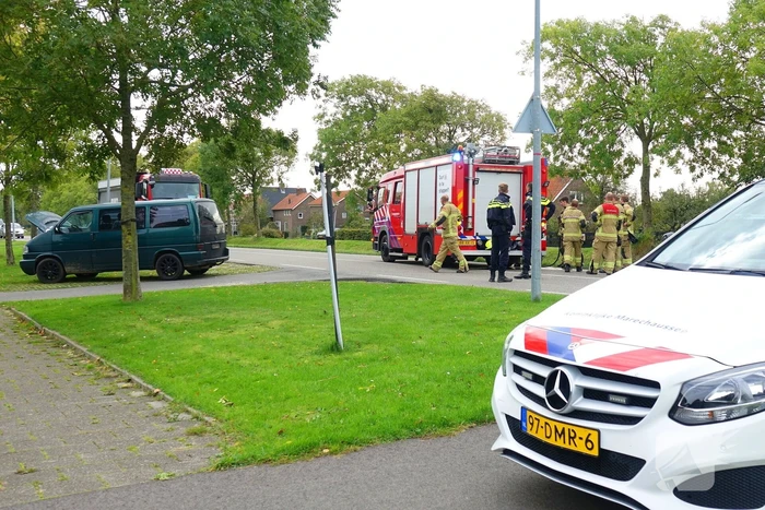 Brand in bestelbus tijden het rijden