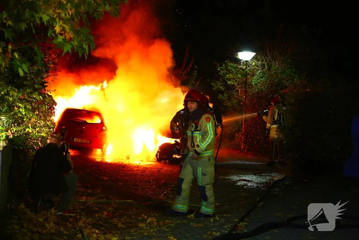 Twee voertuigen door brand verwoest op parkeerplaats