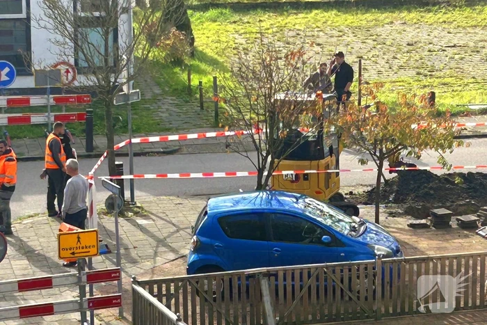 Gasleiding geraakt tijdens werkzaamheden