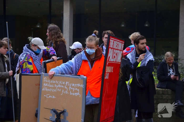 Pro Palestina demonstratie bij Nijmeegse Universiteit